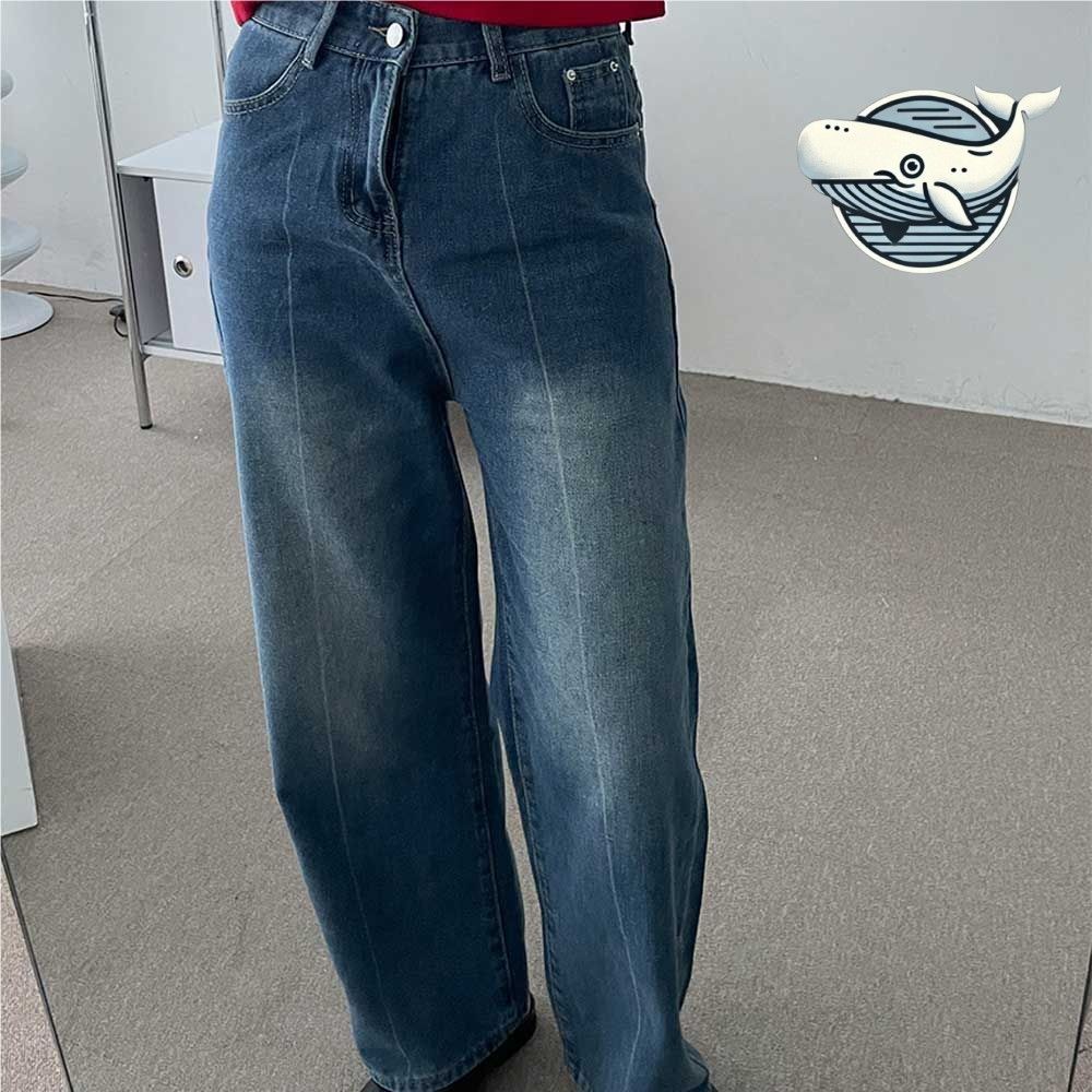 키작녀 와이드핏 긴다리 데님팬츠 청바지 여성용