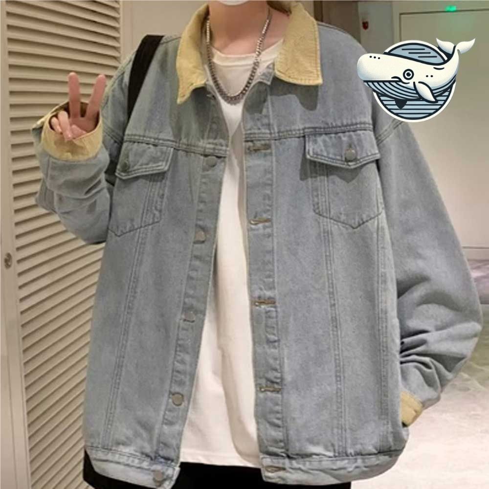 트렌디한 골덴 카라 데님 자켓 스타일리쉬