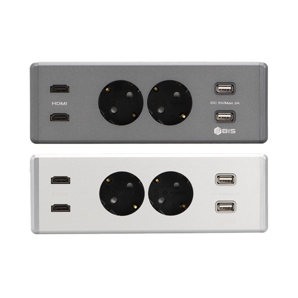 KC 2구 매입형 콘센트 USB HDMI 타공 매립형 빌트인