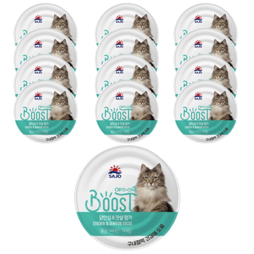 고양이주식 사조 부스트 고양이 메이커 포장제 160gx12p 닭안심 맛살 습식사료