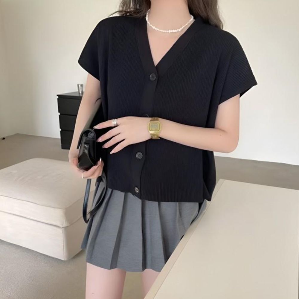 봄옷 의류 여름옷 브이넥 가을옷 캡소매 나들이룩 반