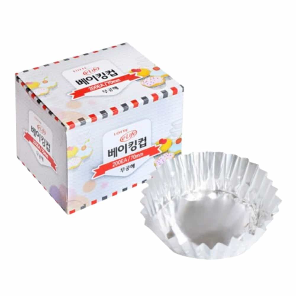 롯데 베이킹컵 70mm 200개 머핀트레이 머핀유산지