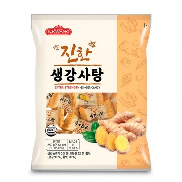 옛날간식 생강사탕 250g 생강캔디 추억의간식 주전부
