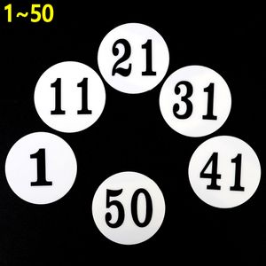 아이티알,NE 원형 아크릴 숫자 번호판 (1~50번) 60X60mm 낱개 5개