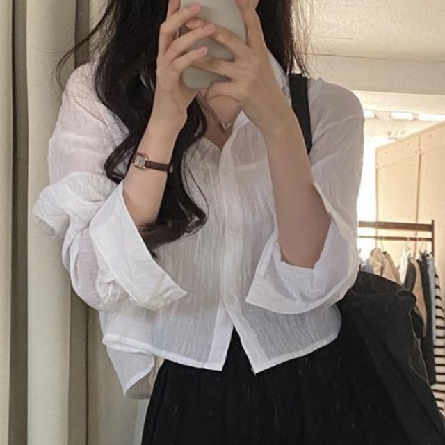 폴업 남방 셔츠 블라우스 ST030036