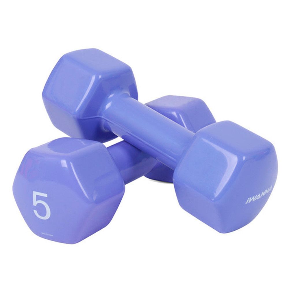 PVC 뷰티 육각 덤벨 5kg x 2개 세트 (블루베리)