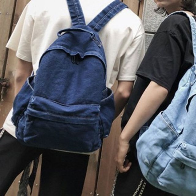남여공용 데님 책가방 백팩 여행 가방 ST242