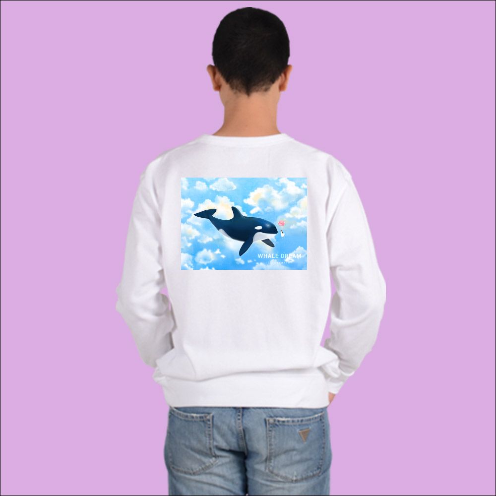 맨투맨 화이트 whale 고래 감성 우주 고래 디자인선택