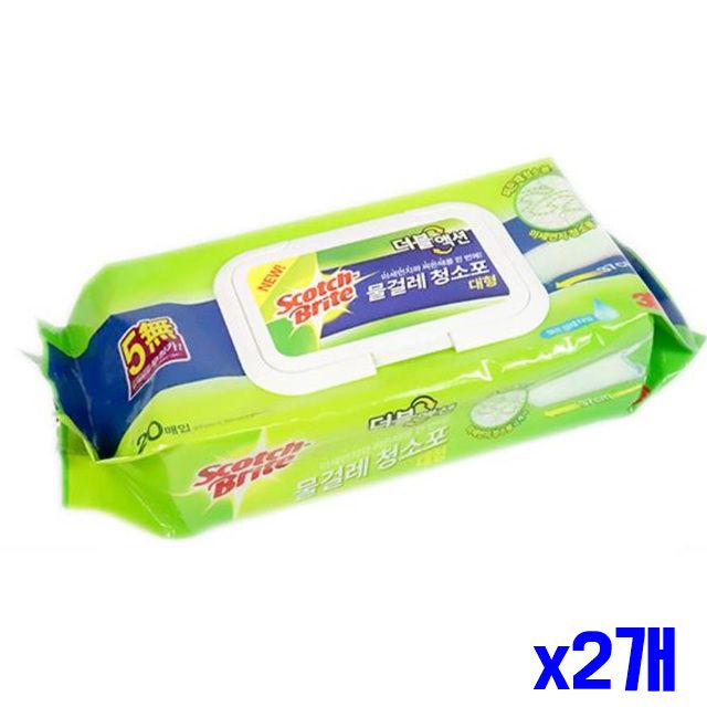 청소포 x2개 물걸레 대형 리필형 20매 일회용패드