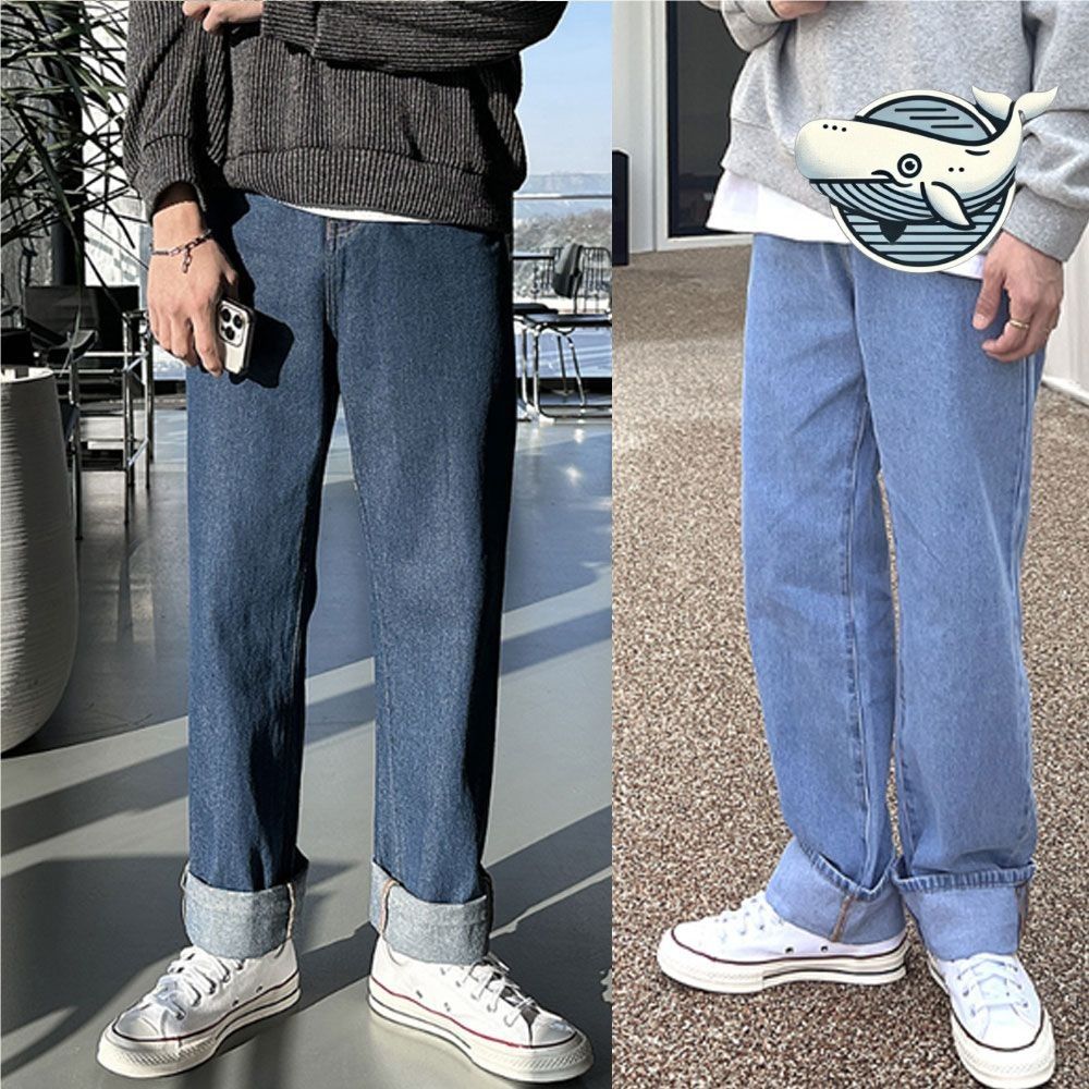 루즈핏 롤업 청바지 데일리 데님 편안한 루즈핏