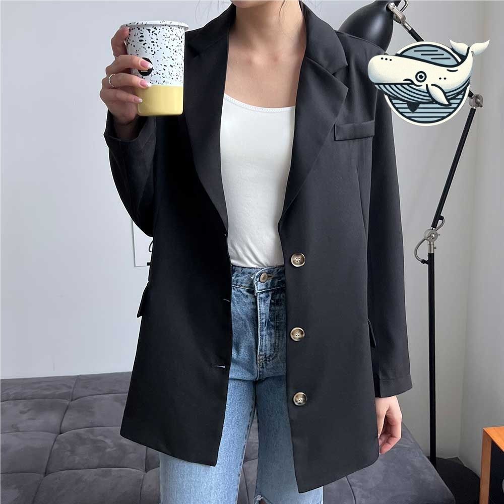 세련된 기본 롱자켓 3버튼 카라넥 간편한