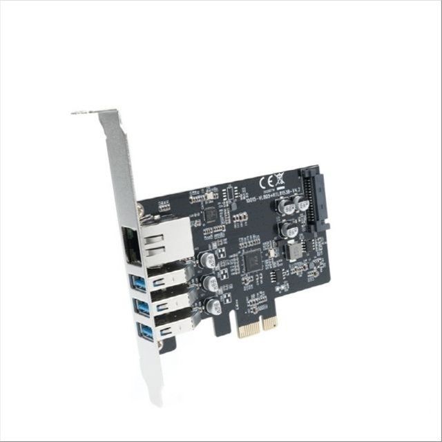 PCIe 카드 USB 3.0 3포트 5Gbps RJ45 1포트 랜카드 L