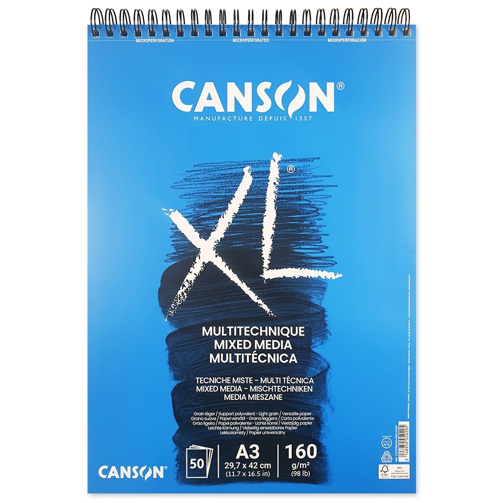 캔손 XL Mixed media 스프링스케치북패드 A3 160g