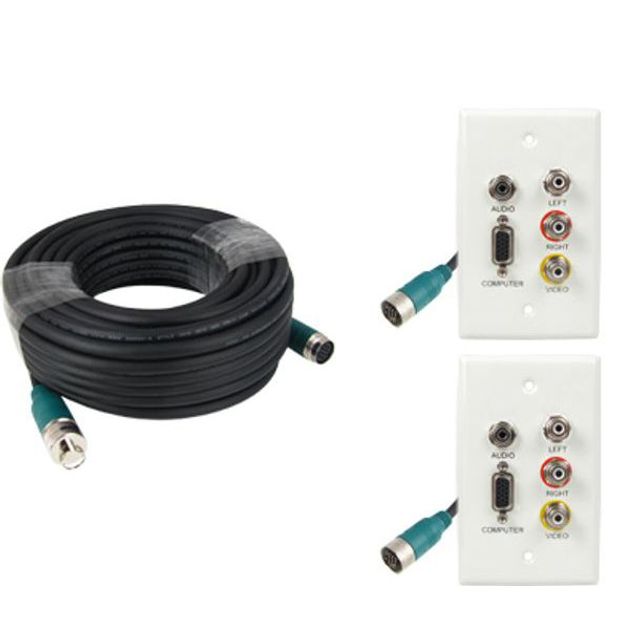 RGB 스테레오 or 3RCA 케이블 월 플레이트 배관용 25m