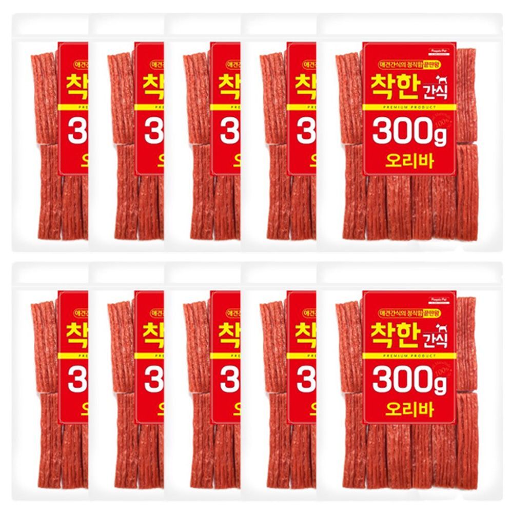 강아지 오리바 간식 일상 300g 10P 반려견 애견 대량
