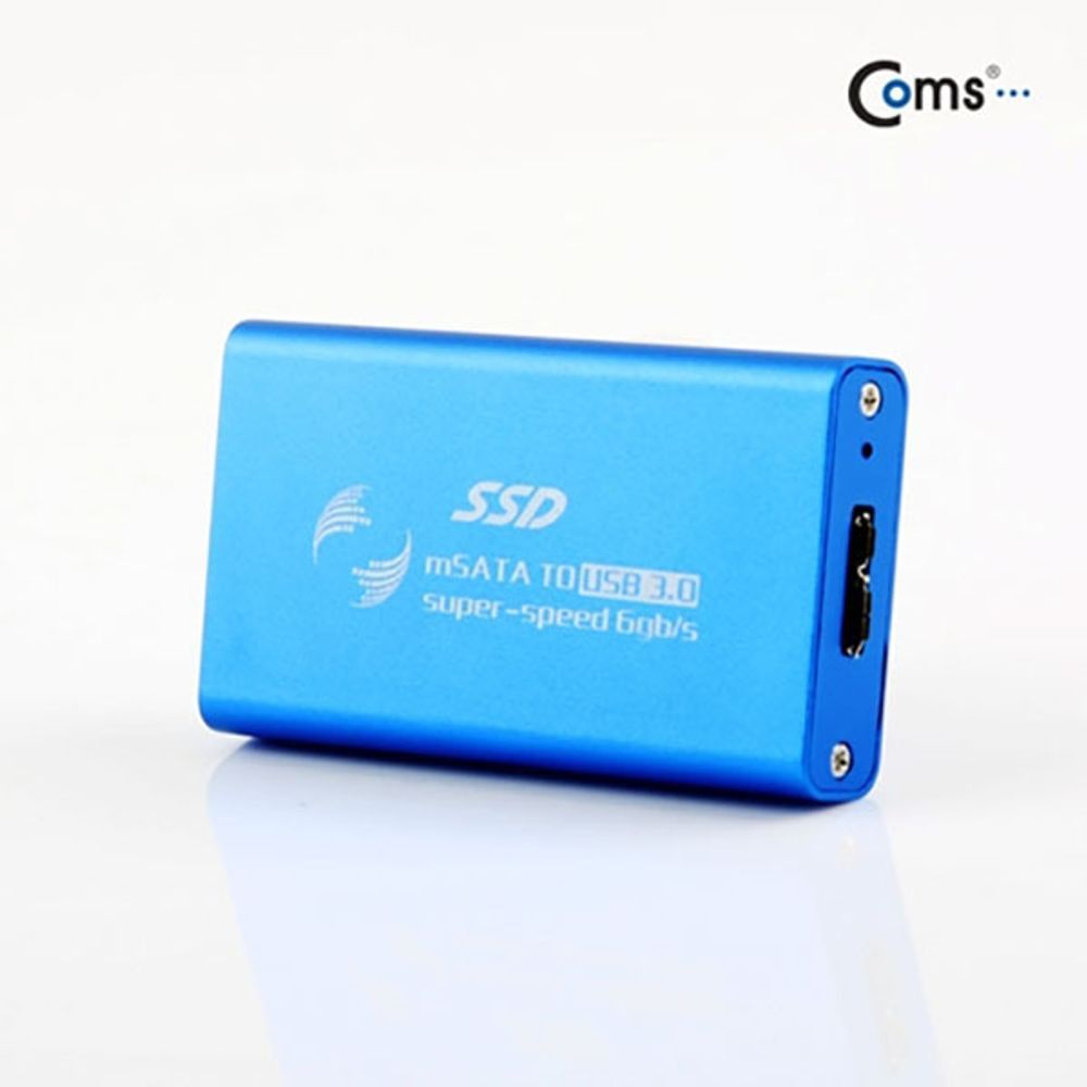 Coms USB 3.0 외장 케이스(mSATA 50mm) Blue