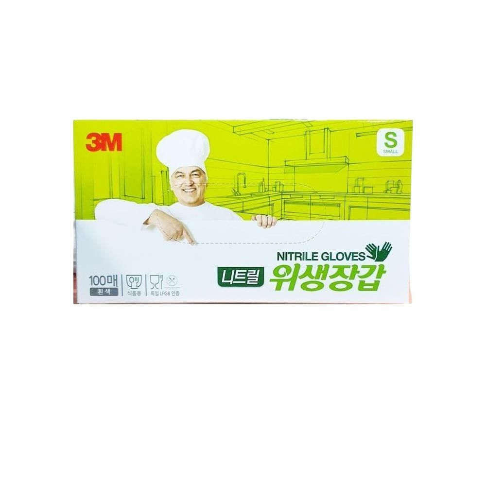 식자재 용품 3M 위생장갑 니트릴 흰색 S 100매 1개
