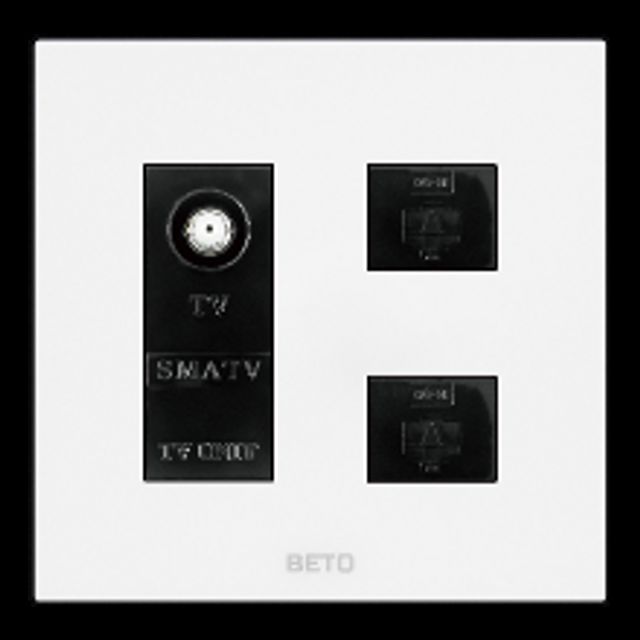 전기 조명 베토 화이트 CATV 2방+인터넷 8P 2구 2개