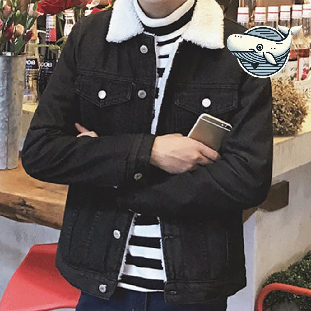 양털 카라 남성 데님 자켓 따뜻한 털청자켓