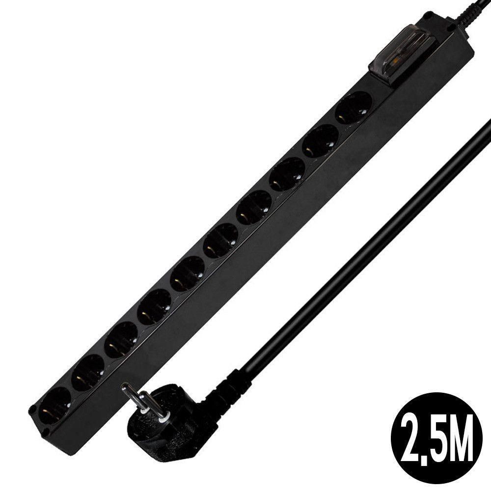 멀티탭 과부하 멀티코드 누전차단 블랙 10구 2.5M 16A