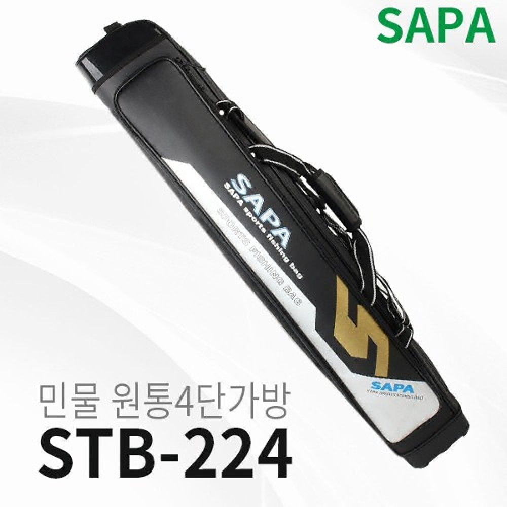 싸파 민물 원통 4단 낚시가방 STBJS224 블랙 방수 레