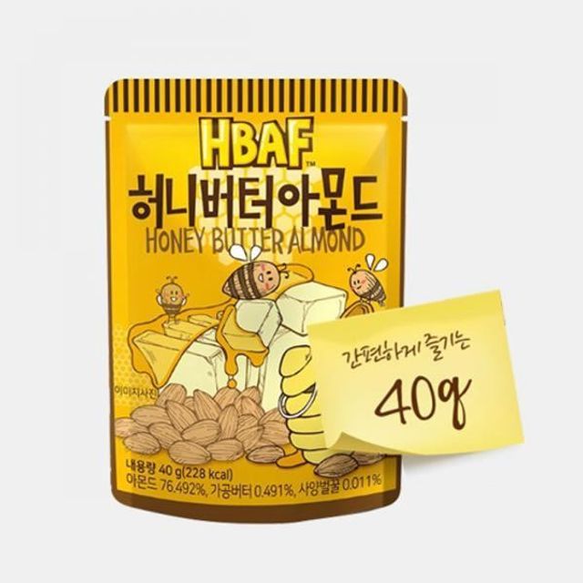 40g HBAF 30개 허니버터 아몬드 사무 문구용품 문구