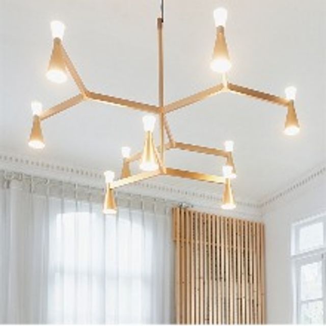 LED 스파이더 9등 팬던트 조명 50W 전구색 거실 복