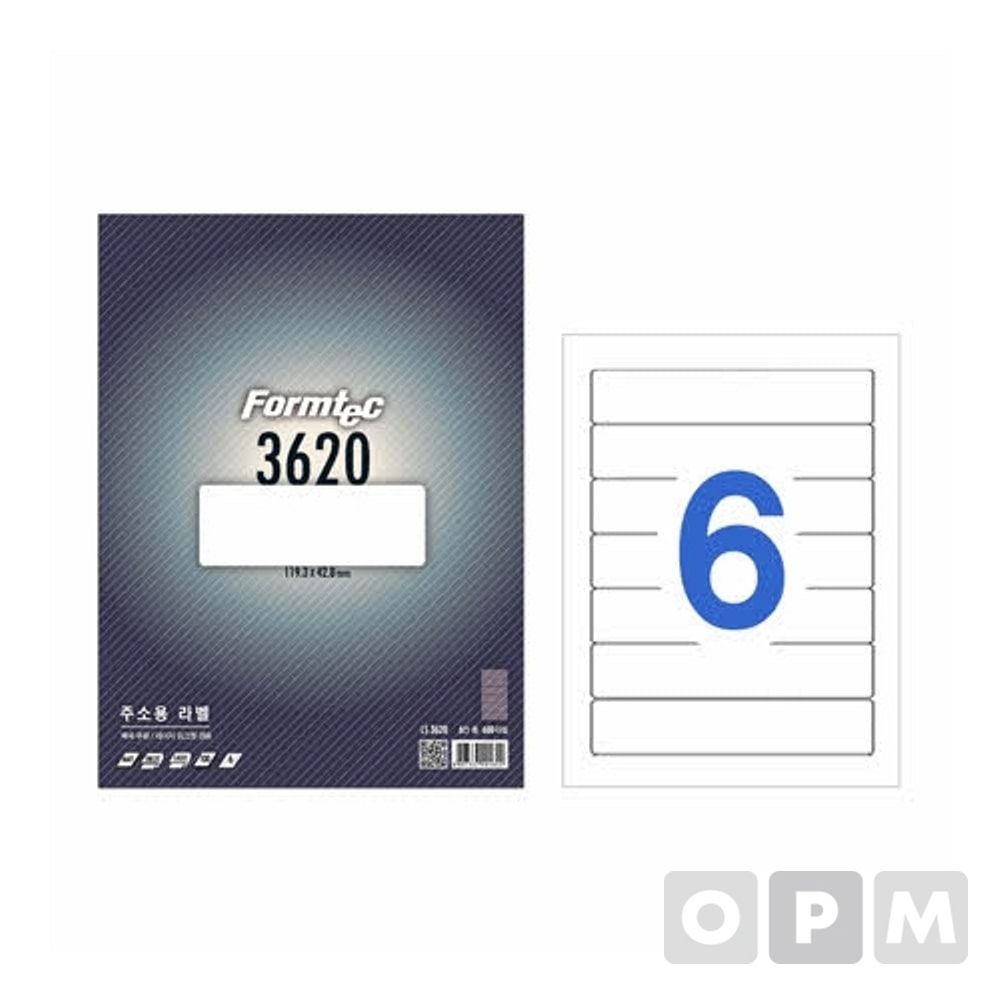 폼텍 라벨6칸100매 LS-3620/주소용 119.3x42.8mm