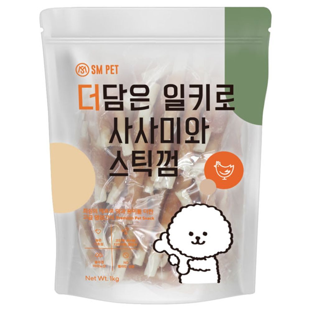 반려견 간식 수제 일상 사사미 스틱껌 1kg 강아지 개