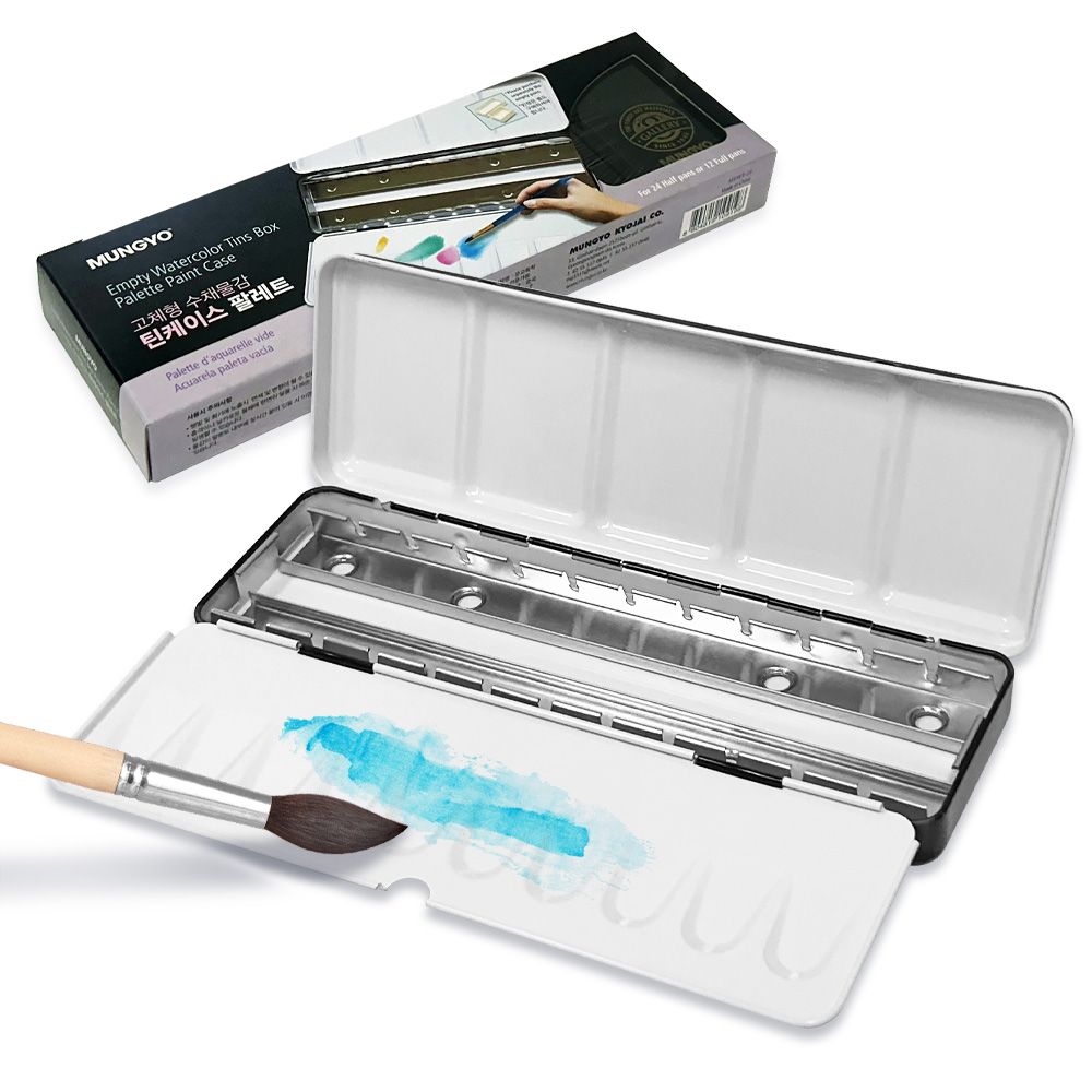 문교 고체물감용 팔래트 24색 틴케이스