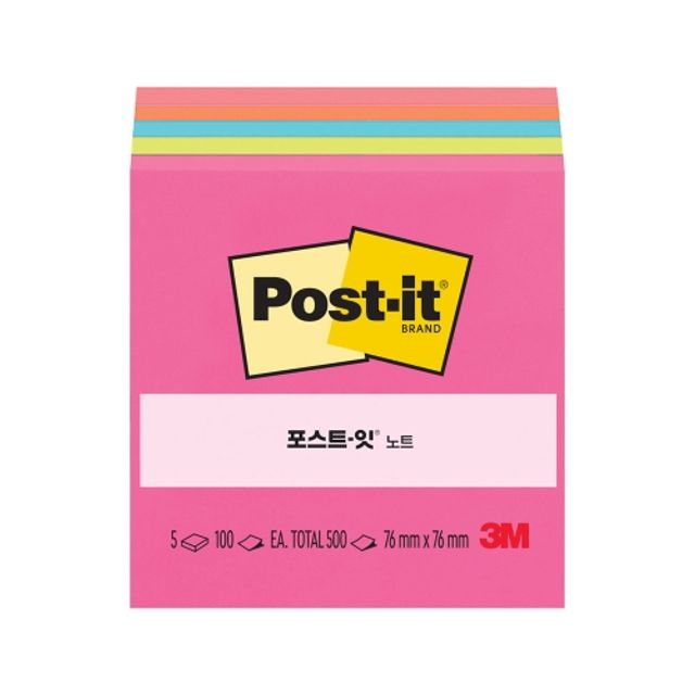 3M 포스트잇 654-5PK 팝미스틱 5패드 9000/76x76 갑