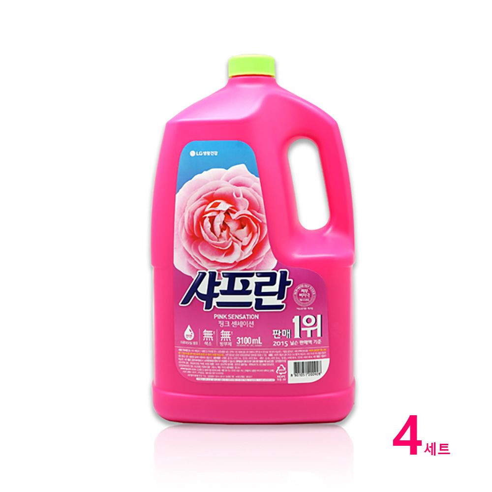 샤프란 섬유유연제 3100ml _4개입 핑크센세이션 향기