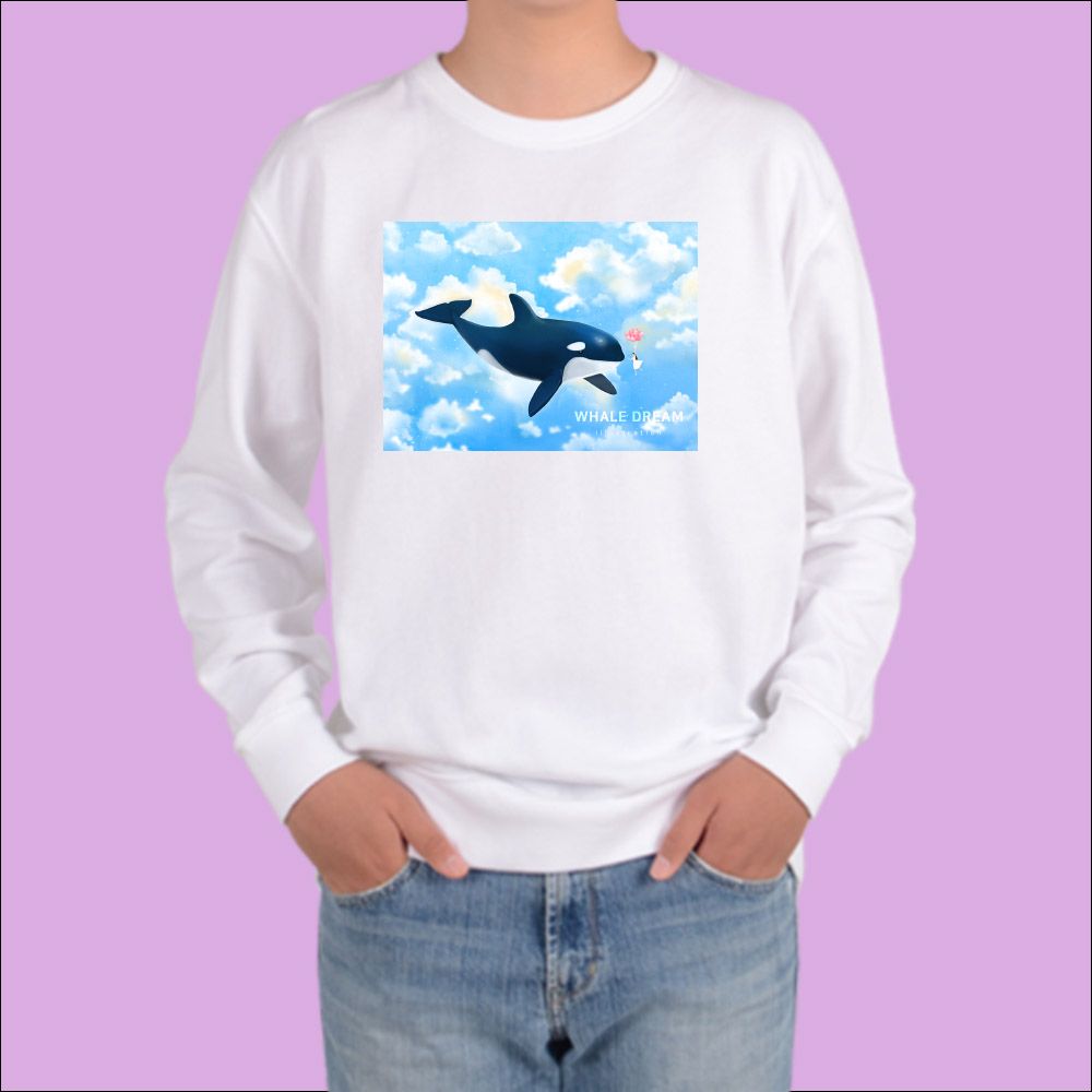 맨투맨 화이트 우주 고래 감성 고래 whale 디자인선택