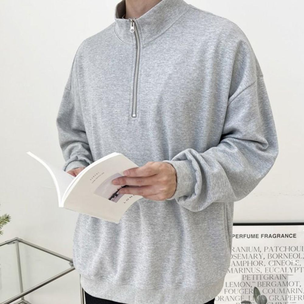 남성 남자 반집업 맨투맨 빅사이즈 큰사이즈 데일리
