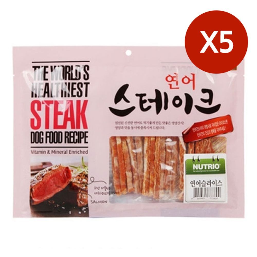 애견 슬라이스 연어 일상 300g 5P 강아지 간식 사시미