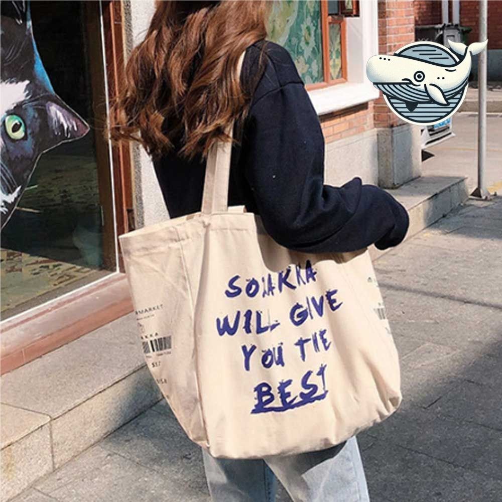 스타일리시 에코백 심플 캔버스 쇼핑백 대용량