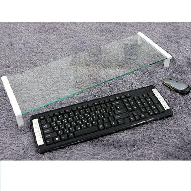 Coms 1단 모니터 받침대 화이트 모니터 선반 거치대