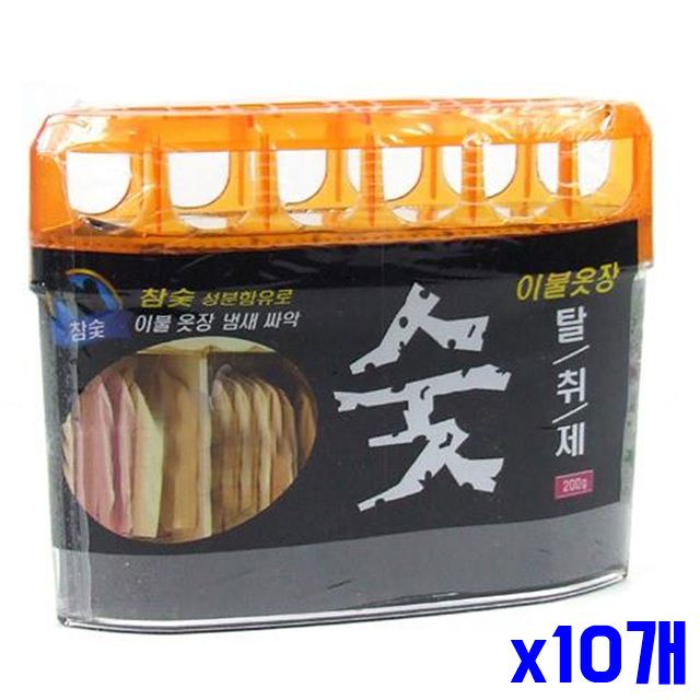 이불옷장 탈취제 x10개 옷장냄새제거 200g 숯 실내용
