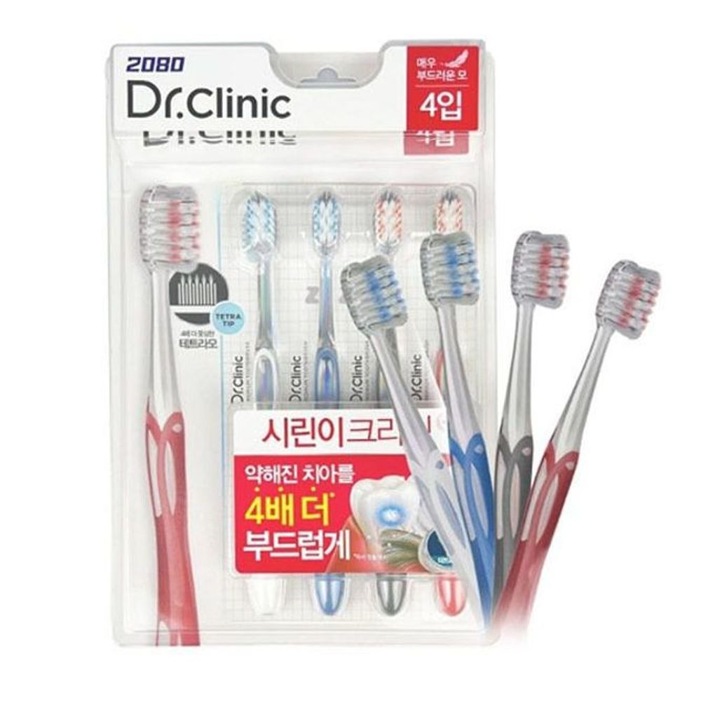 닥터크리닉 칫솔 양치 브러쉬 부드러운모 칫솔 4p
