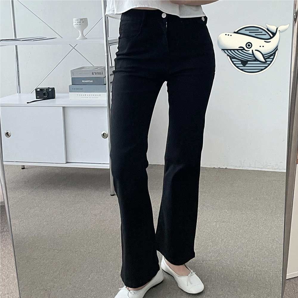 여성 슬림핏 블랙 부츠컷 청바지 캐주얼 키작녀