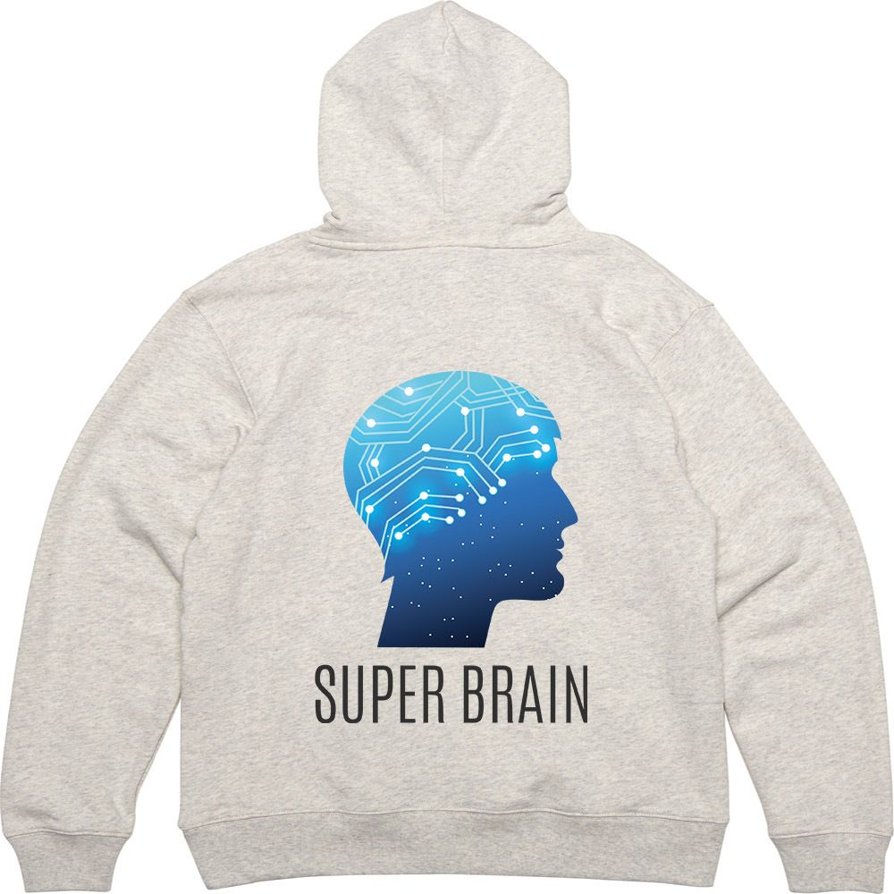 후드집업 뒷면 프린트티셔츠 SUPER BRAIN 슈퍼뇌