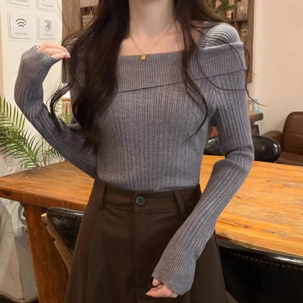 봄가을 DH 패션 오프숄더 골지 여성 72 스