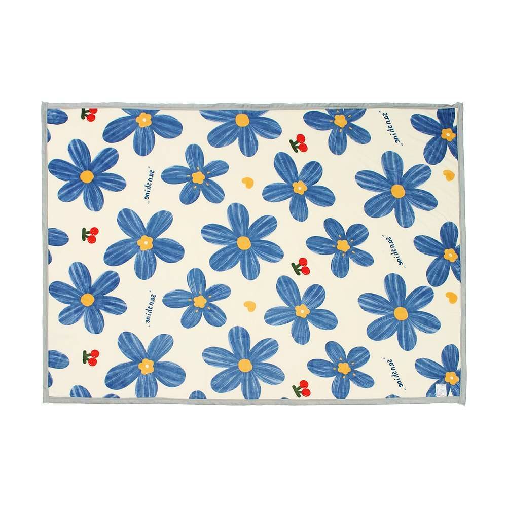 플라워 이불담요 그레이 150x200cm 낮잠 겨울 블랭킷