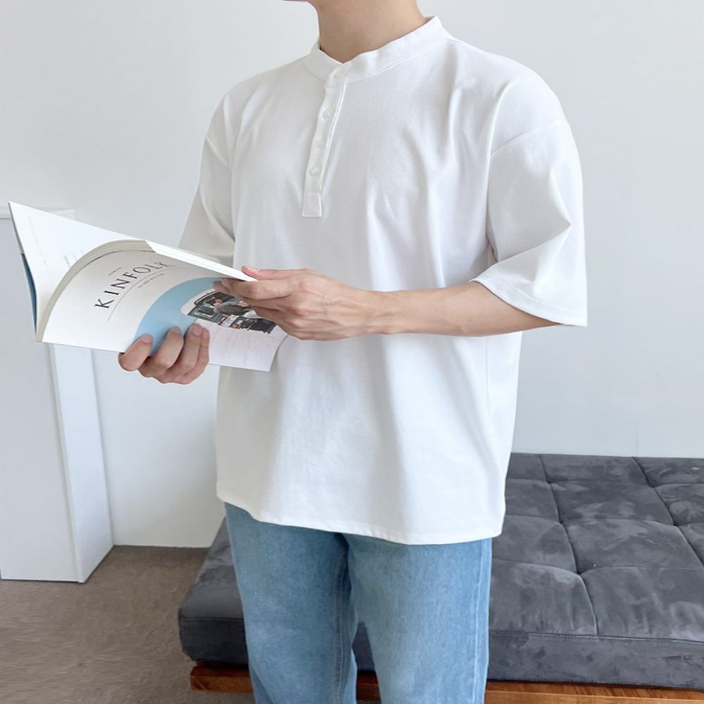 남성빅사이즈차이나카라반팔티셔츠 TTA 2028
