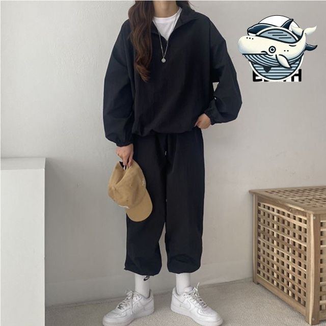 데일리 스타일 반집업 여성 팬츠 활용도 높은