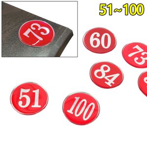 아이티알,NE 원형 숫자 번호판(51~100번) 48mm 레드 낱개 10개