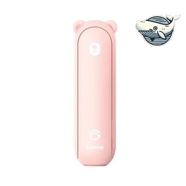 베어 디자인 핑크 미니 휴대용 선풍기 손전등