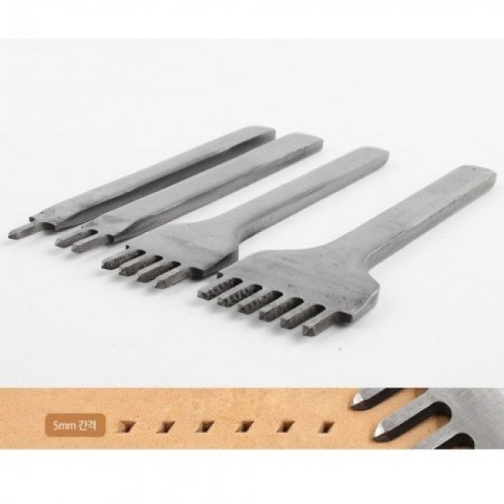 가죽작업 간격 5MM 가죽 스티칭 펀치 4PCS 1세트