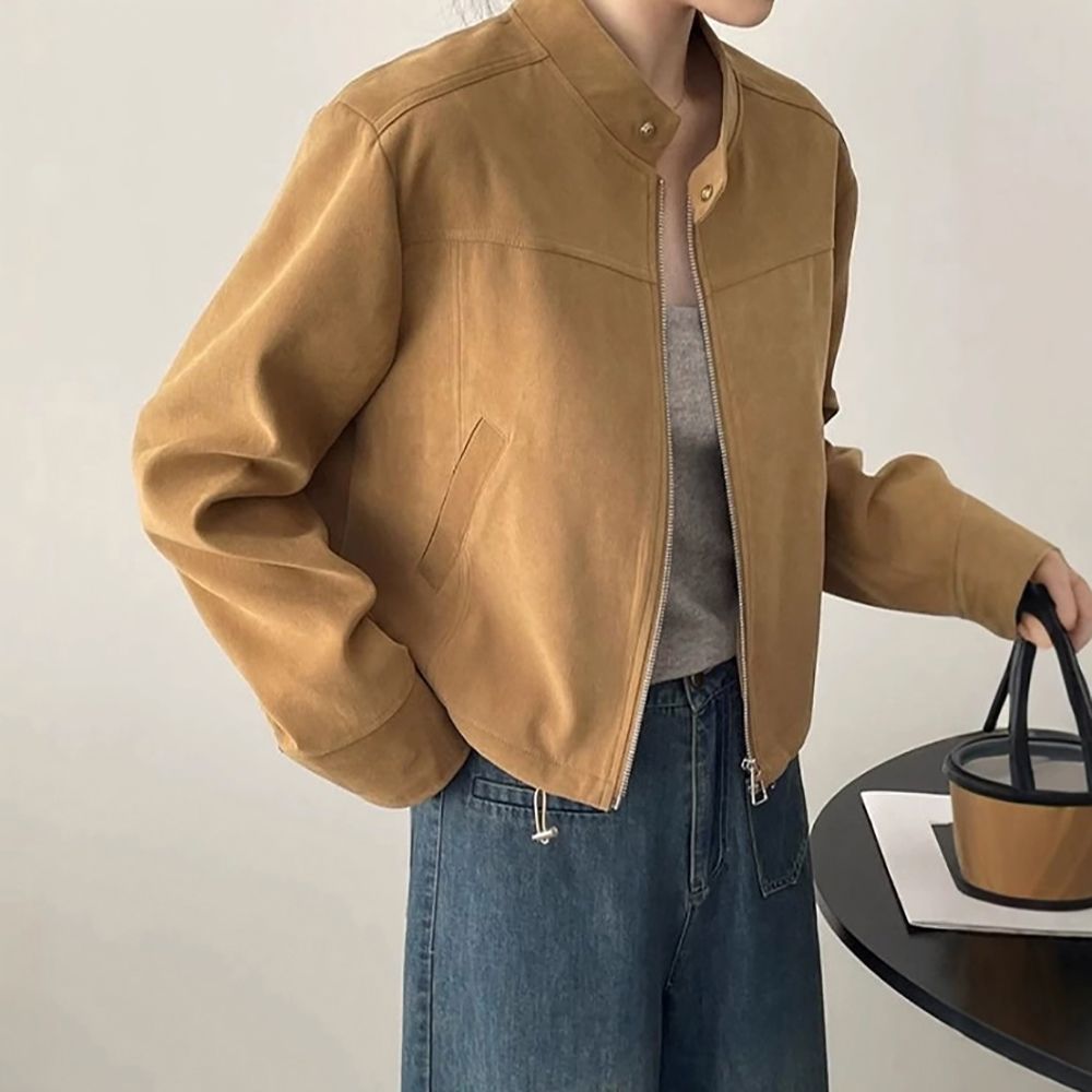여자 차이나넥 스타일 노카라 스트링 깔끔 자켓