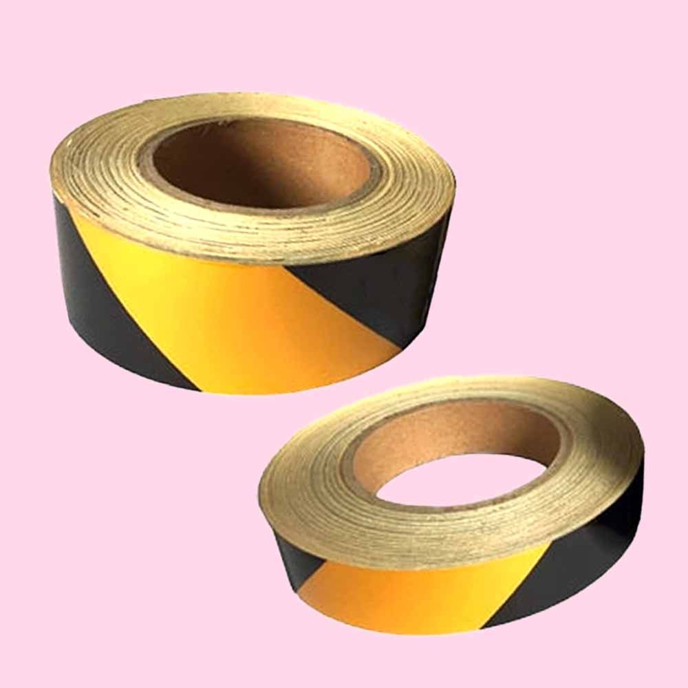 일반 반사 테이프 사선 황색 검정 30cm 45 7M 1롤